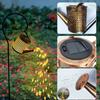 Solar Fairy Watering Can Lights Vintage Metal Garden Decor Outdoor Solar Hanging Kettle Light Waterproof  Villa Yard Decoration