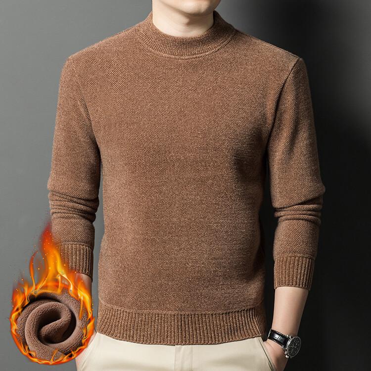 

Men s Winter Mink Velvet Sweater - Thickened, Warm, Casual Base Layer for Middle-Aged Dad M 90-110 jin
