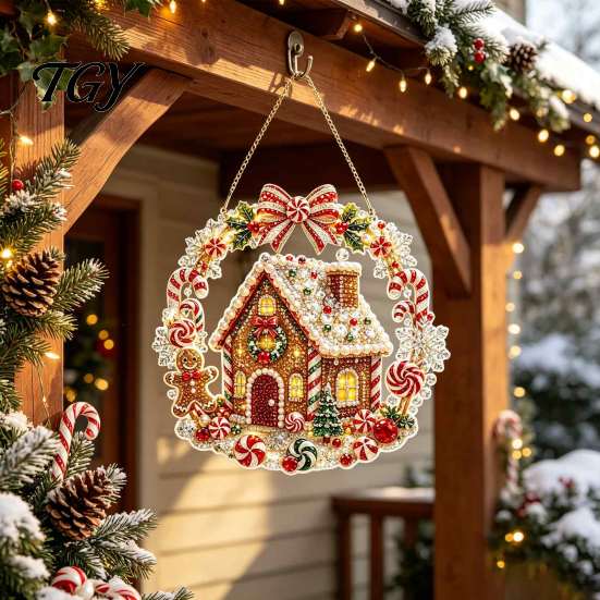 Hanging Ornaments for Bedroom Xmas Snowman Ornament, Round Acrylic Santa Reindeer Seasonal Party Decor Christmas Door Sign Festive Window Wall Tree