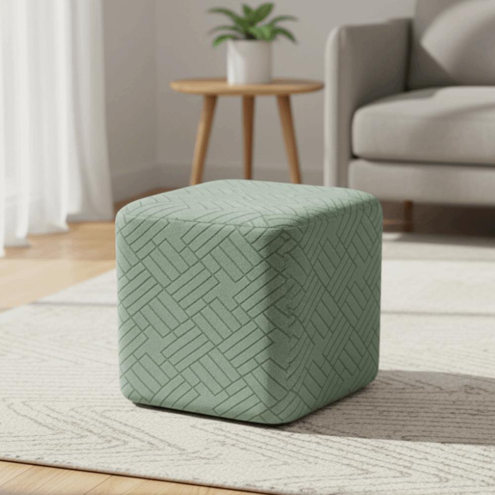 Stretch Ottoman Footstool Cover Jacquard Square Foot Stool Nordic Stool Cover Home