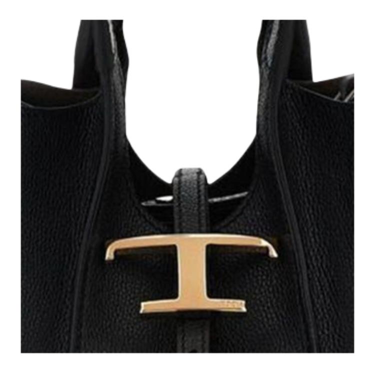 Tods Borsa a Mano in Pelle con Ciondolo T Metallico T Timeless Donna Nera XBWTSBA0000Q8EB999