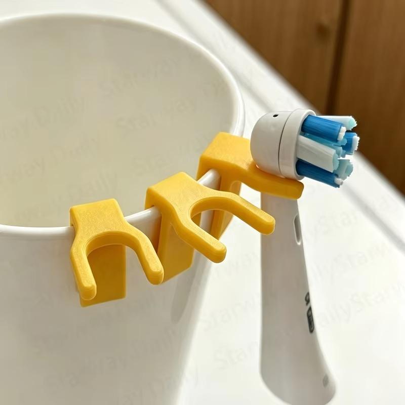 Electric Toothbrush Head Holder Colorful Portable Plastic Drying Storage Stand Self Adhesive for Home Bathroom