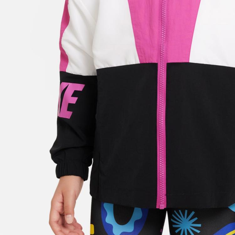 Nike Color Block Zipper Lightweight Hooded Jacket Kids jackets FJ5920-010