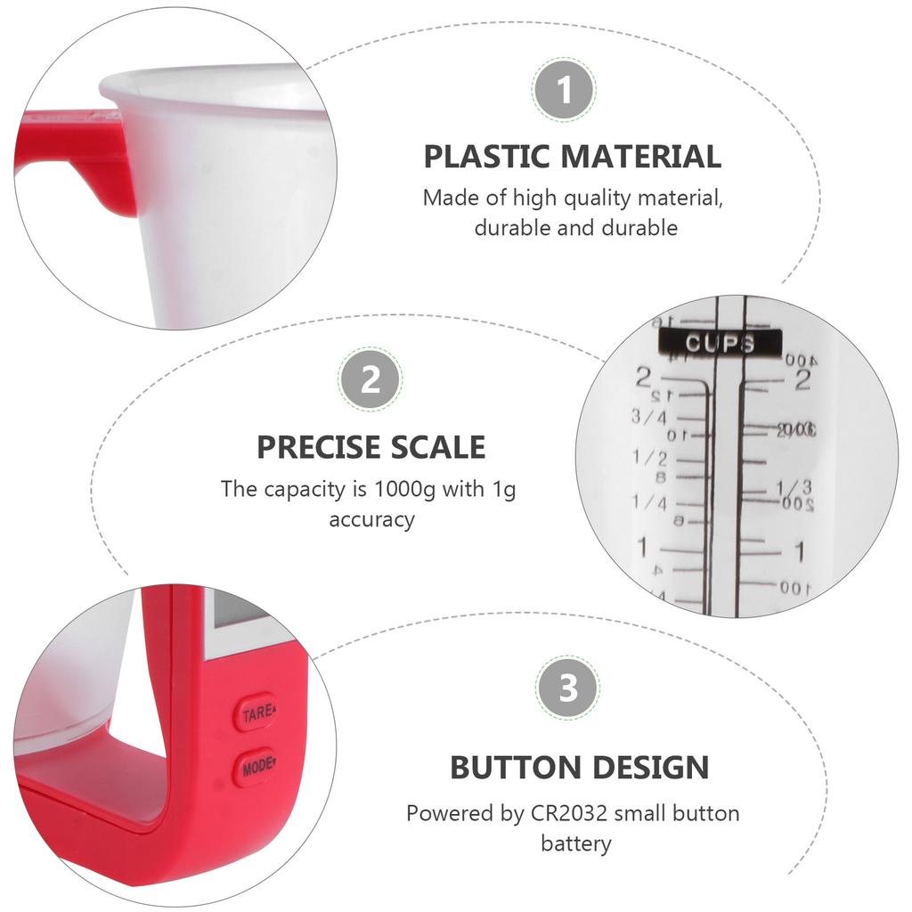 Digital Measuring 1000G/1G Lcd Display Kitchen Scale For Milk Powder Coffee Cooking Pharmacy Measuring Cup Use Black