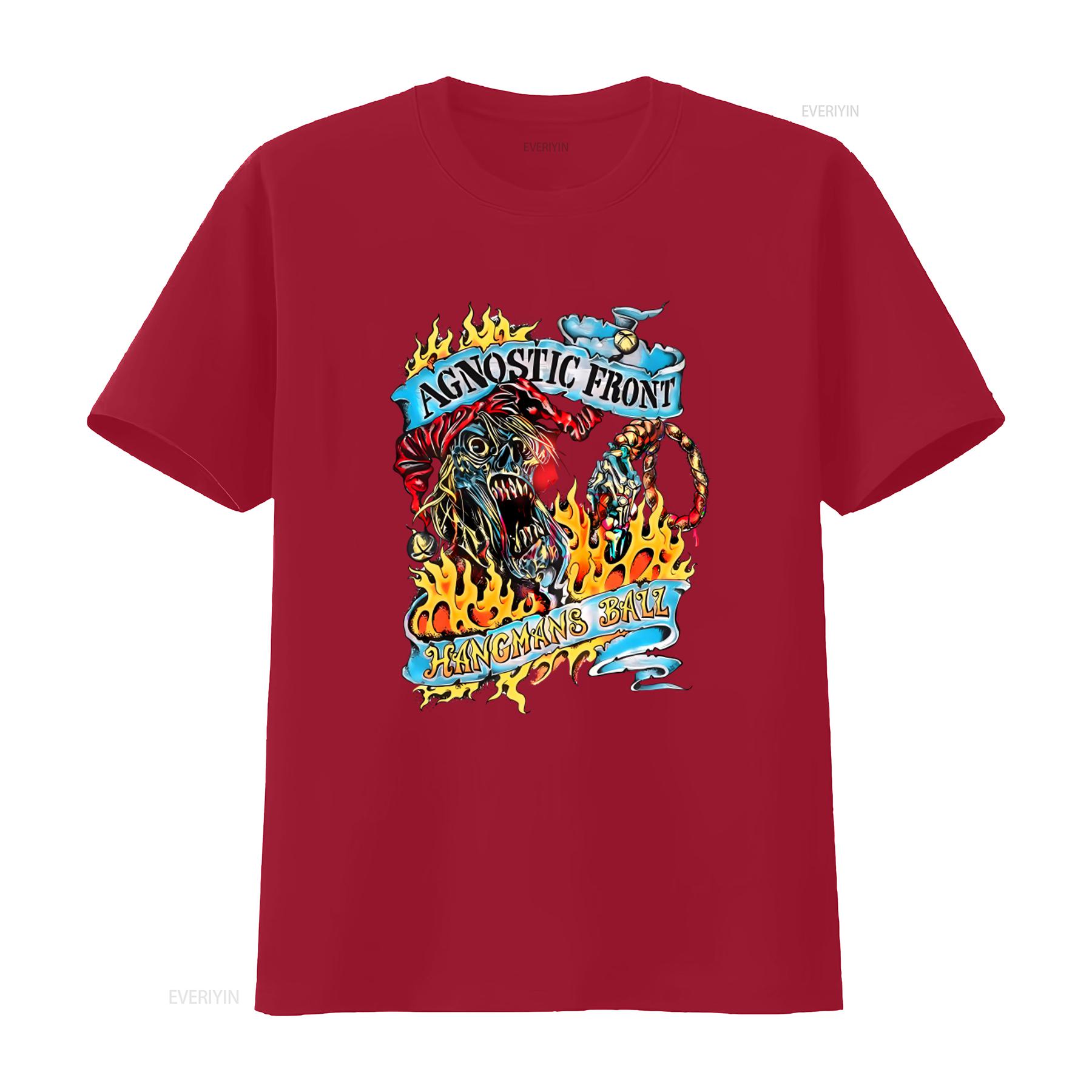 

Agnostic Front Hangmans Ball Print Cotton T Shirt for Sizes S 4XL vintage Washed Casual streetwear Soft Stylish Stretched S