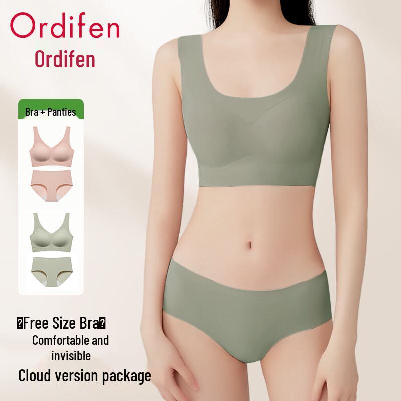 Oudifen Women s Seamless Lift-Up Bra & Underwear Gift Set One Size
