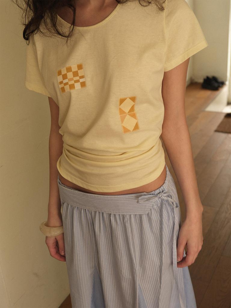 ECOMMAE Patchwork T Shirt (Yellow)