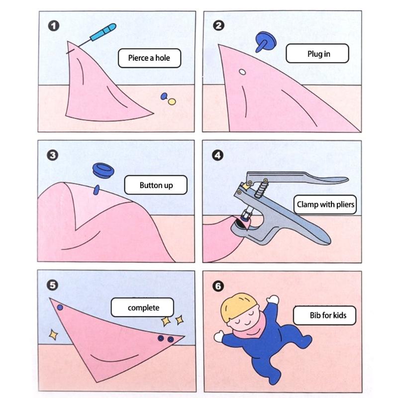 Multipurpose Button Fastener Installation Tool Handy Button Pliers Button Fastener Install Tool for Baby Bibs Clothing