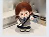 20cm Plush Doll Clothes, Handmade, Stuffed Doll Clothes, 4-Piece School-Style Plush Outfit Set: Vest, Shirt, Ribbon, and Pants (Gray, 20cm) [Used]