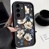 Luxuriöse Handyhülle aus mattem TPU mit Blumendruck für Samsung S25 Plus S24 FE S23 Ultra S22 A56 A36 A16 A55 A06 A05 A15 A35 A54 Stoßfeste Bumper-Abdeckung