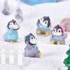 6 Stück Süße Cartoon-Pinguin-Figuren Spielset Mini-Cartoon-Pinguin-Kuchenaufsatz Winter-Pinguin-Figuren Kuchen Dekoration