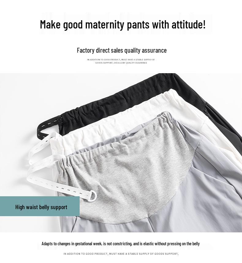 Maternity Spring/Summer Slimming Ice Silk Belly Support Pants