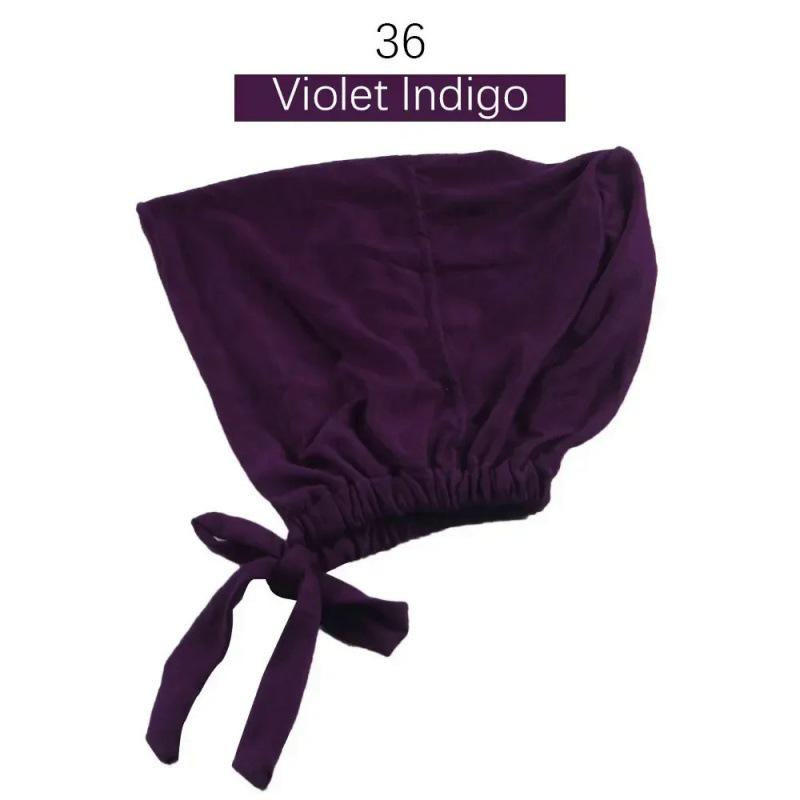 Solid Color Elastic Tie-Back Modal Undercap Hijab Scarf Adjustable Kufi Cap