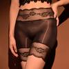 Shiny Smooth Transparent Seamless Lace Plus Size Boxer Briefs Pantyhose Open Crotch Penis Sleeve Unisex Sexy Horse Oil