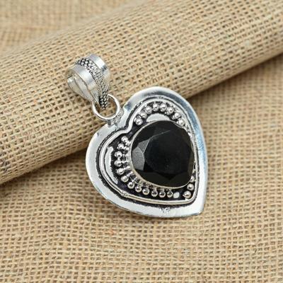 Black Spinel Gemstone Handmade 925 Solid Sterling Silver Jewelry Women's Gift Pendant