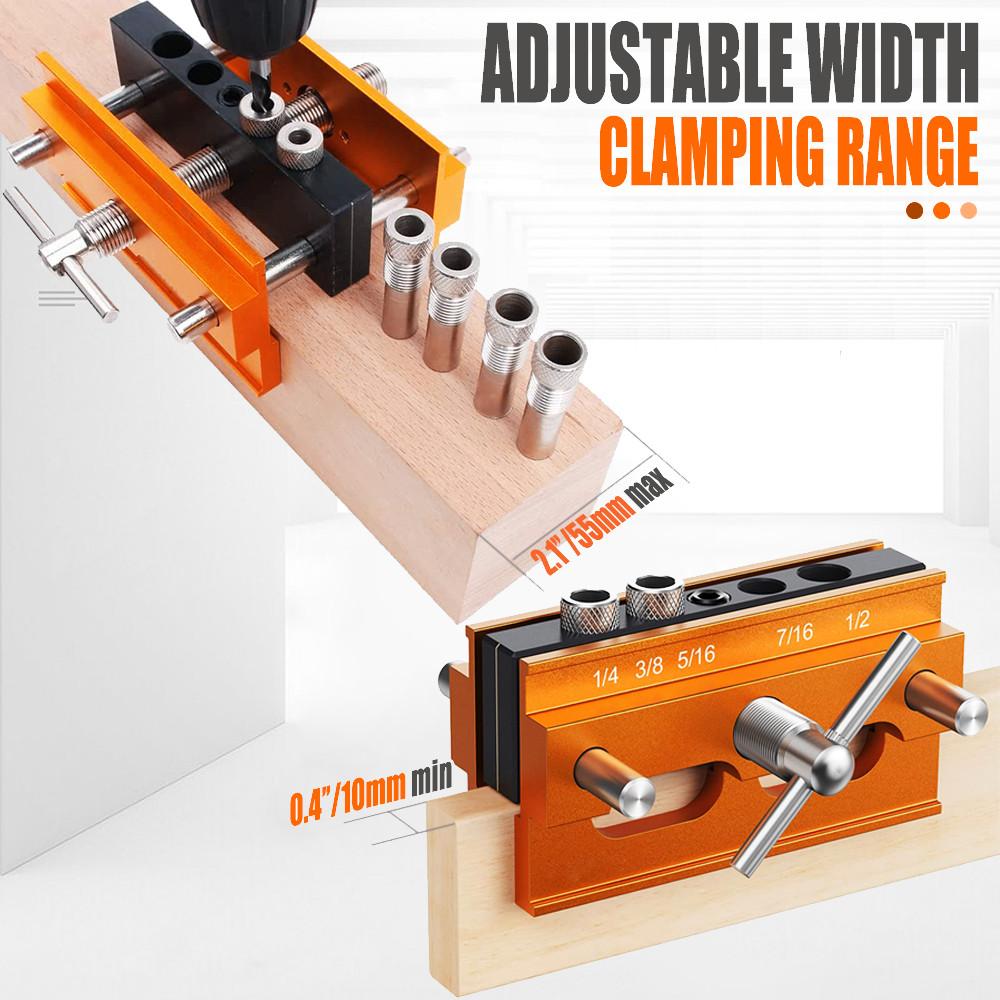 Vertical Center Puncher Pocket Hole Jig Drill Guide Woodworking Tools Central Positioning Automation Doweling Hole Jig