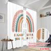 2pcs 2D flat printing Curtain Rainbow Classroom Quote Fabric Without Electricity Party Decorations Use for Outdoor Holiday