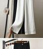 High Waist White Cotton Linen Wide Leg Pants for Women - Loose, Slimming Korean Style