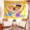 Personalized Blippi Background Tapestry,Custom Name Birthday Party,Multifunctional Wall Decoration for Home Decor,Various Occasions