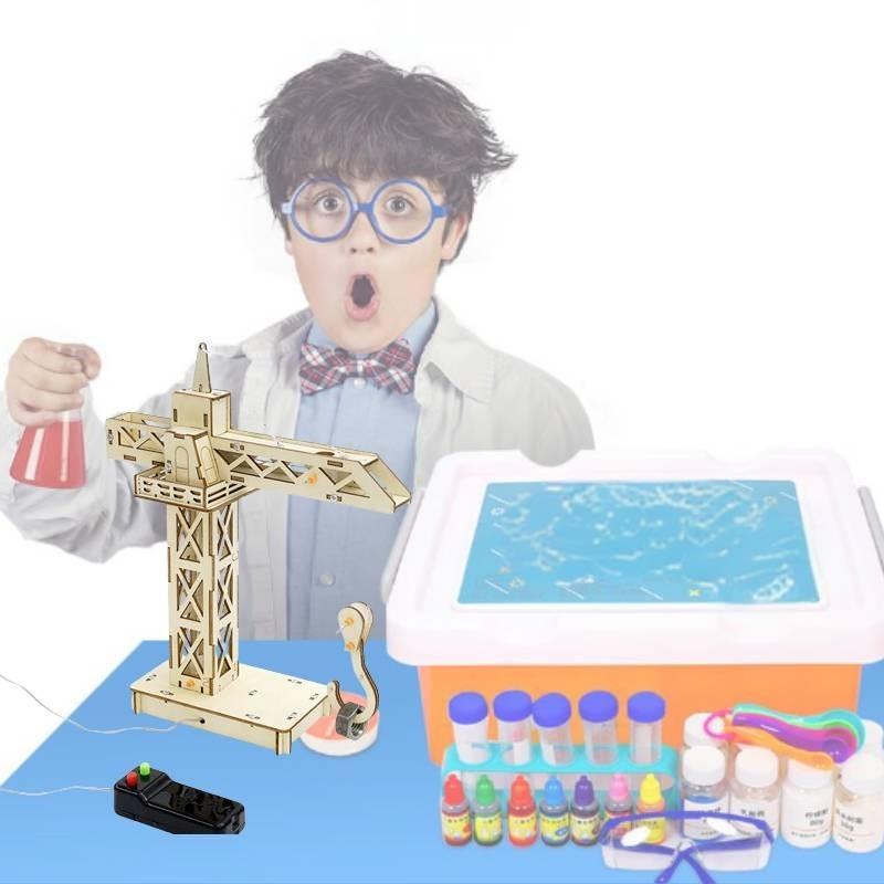 DIY Holzfernbedienungs-Kran Materialbausatz für Kinder Dampfbildung Bildung Handarbeit Kleine Produktion Kran Anpassbares Holzmaterialpaket
