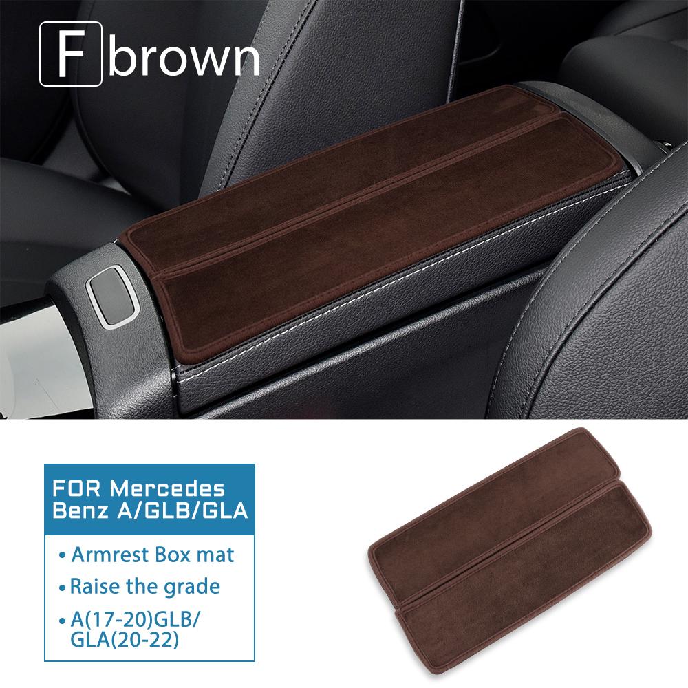 Car Armrest Box Cushion Fleece Pad Cover For Mercedes Benz A C E S Class GLE GLB GLA W205 W213 W167 W177 H247 X247 2015-