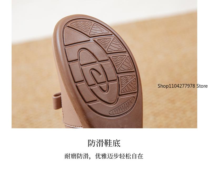 Fashion New Spring Women Shoes Low Top Round Head Loafers Waterproof Soft Leather Shoes Solid Color Versatile Casual Shoes Zapatos Mujer