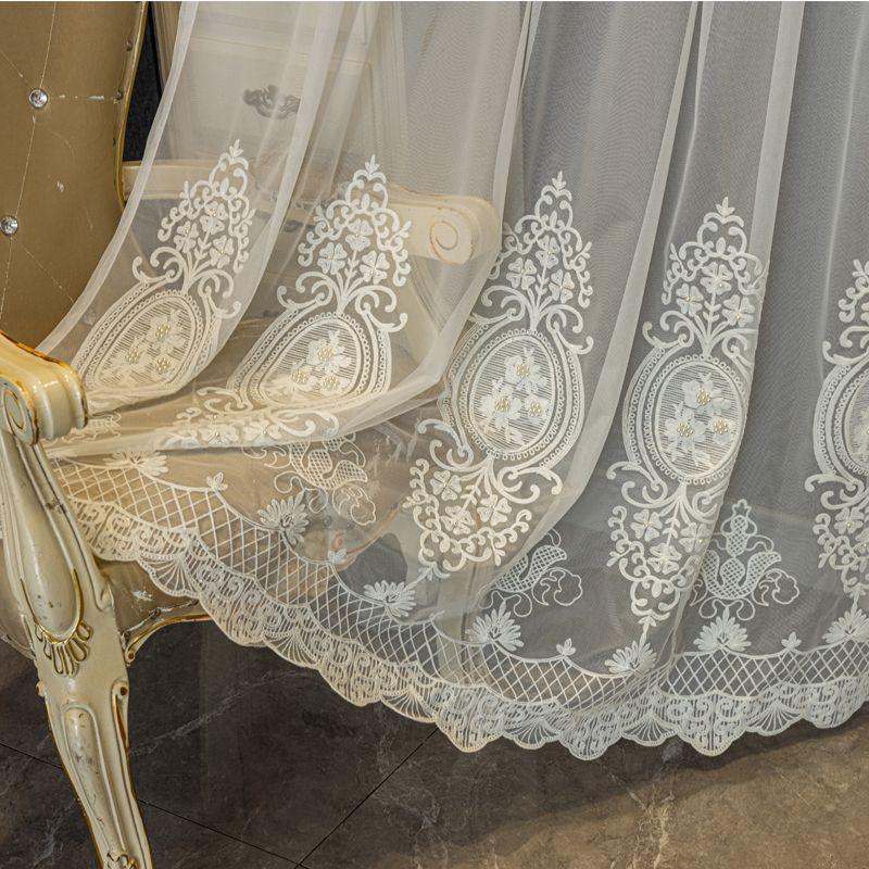 Modern Embroidery Window Screen Living Room Bedroom Balcony Gauze Curtain Floor To Floor Curtain