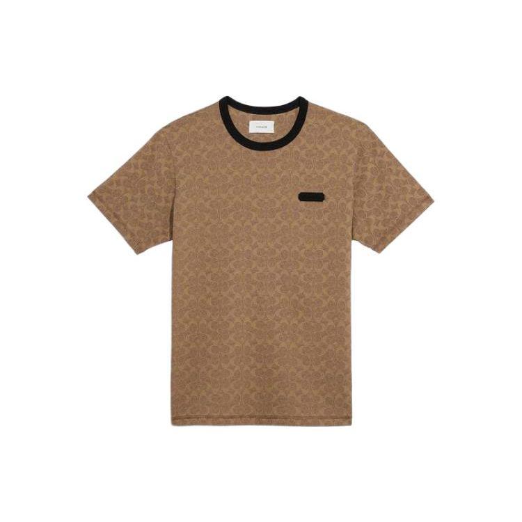

Coach FW22 Forever Series Solid Color Logo Letter Embroidered Round Neck Short Sleeve T-Shirt Men Tops Brown C5763-RYU XS