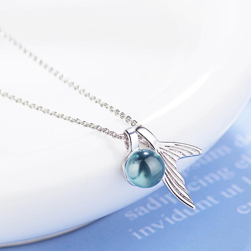 

Ожерелье из стерлингового серебра 925 пробы с кристаллами в виде рыбьего хвоста для женщин, модные роскошные дизайнерские ювелирные аксессуары оптом, GaaBou Jewellery