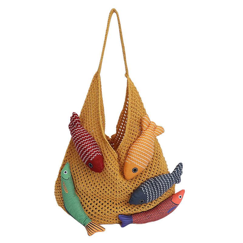Casual Knitted Shoulder Bag With Spacious Design And Inner Card Pocket For Work And Travel
