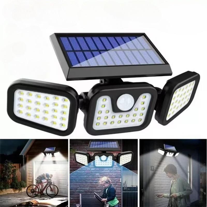 

74 LED Solar Lights Outdoor with Motion Sensor Wall Lamp 3 Lighting Modes Waterproof Solar Security Floodlights for Yard Garden