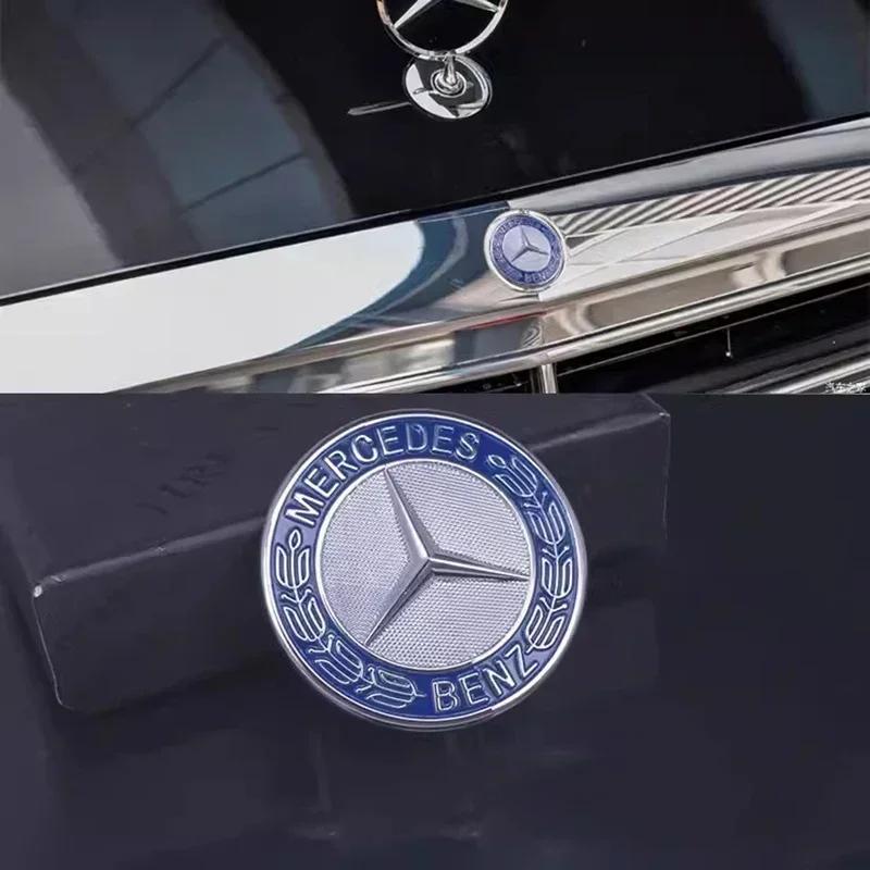 

Для Mercedes Benz 3 контакти ABS Автомобільний значок Передня верхня решітка Край капота Значок на головний капот для Mercedes Benz Новий E/S Клас Зірка Пшениця silver base 38mm