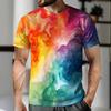 T-shirt Estiva da Uomo Girocollo Stampata in 3D Moda Versatile Traspirante Tendenza Casual