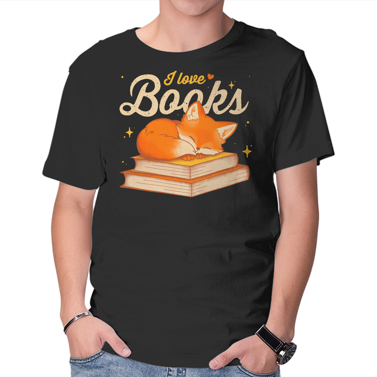 Unisex Crew Neck T-Shirt Book Kitsune Graphic Short Sleeve Casual Tee XS