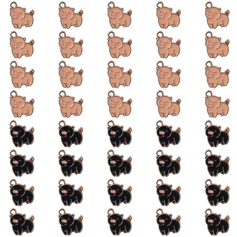 Piggy Pig Charms Pig Dangle Charm Necklace Cute Animal  DIY Jewelry Making