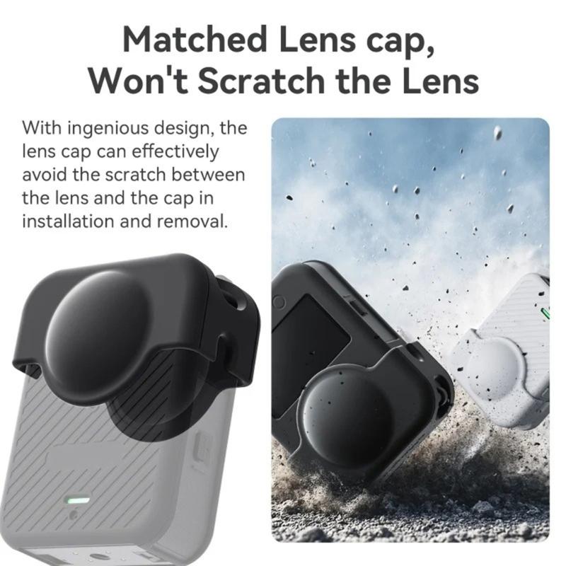 360 Camera Silicone Case Shock Resistant Anti Drop Cover Lens Protector Easy Access Ports And Quick Release Adapter