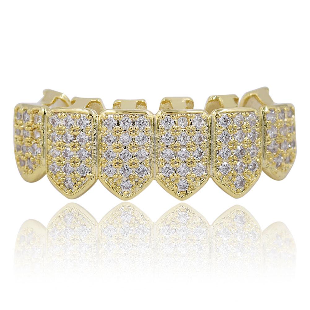 Золотые микро-паве вампирские клыки хип-хоп грилзы аксессуары для зубов
