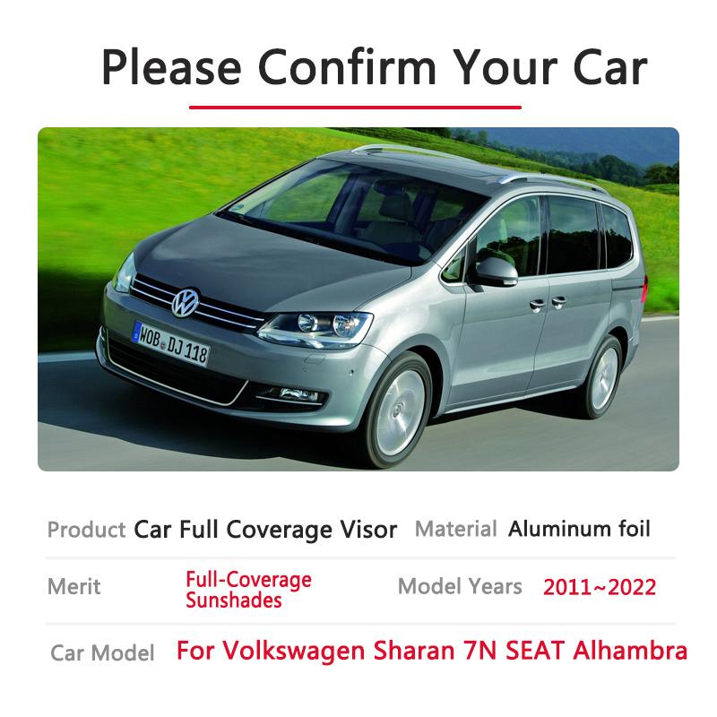 Car Full Coverage Sunshade For Volkswagen VW Sharan MK2 7N SEAT Alhambra 2011~ UV Protection Auto Accessories Window Visor