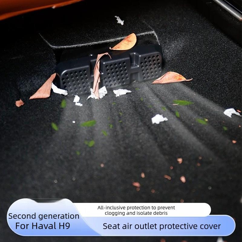 For 2024 2026 Haval H9 Seat Air Vent Protective Cover Rear AC Outlet Anti Clog Guard Interior Modification Accessories