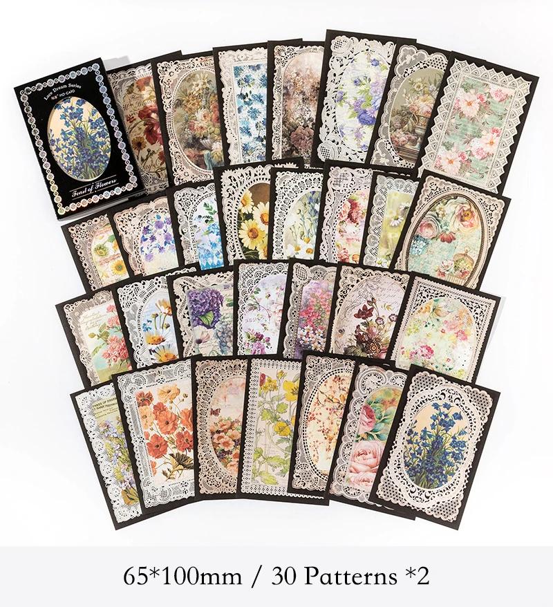 60pcs/pack Vintage Scrapbooking Supplies Materials Paper Decor Junk Journal School Diary Marking Stationery Memo Paper