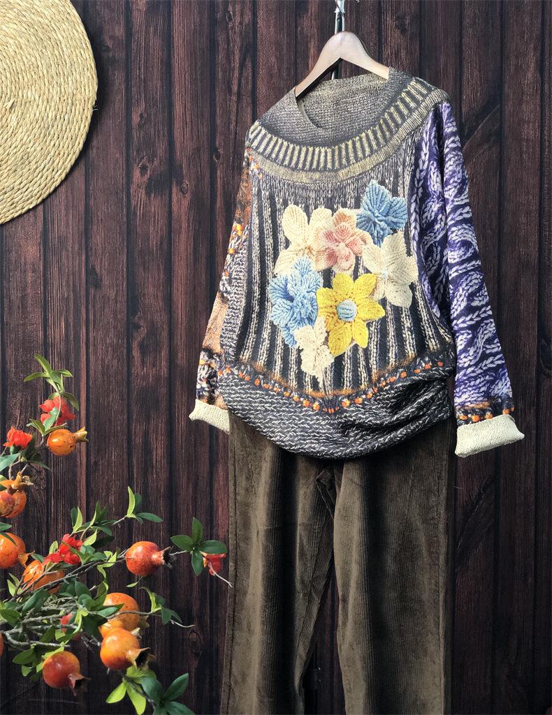 Women's Mink Cashmere Loose Fit Pullover: 2025 Autumn Round Neck Long Sleeve Sweater