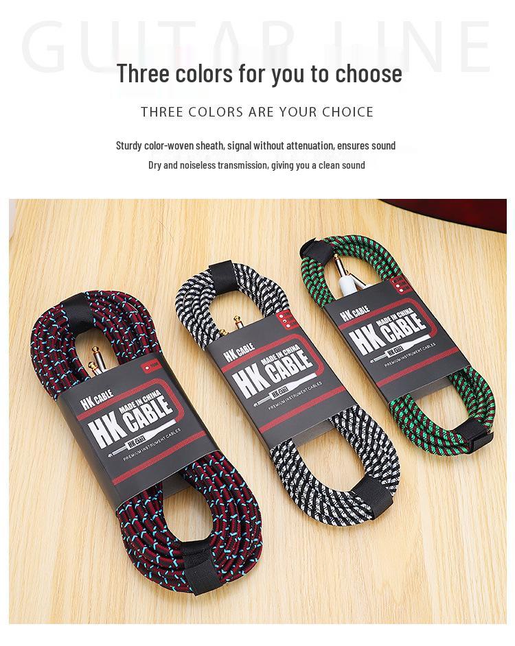 HK Brand 3m High-Fidelity Braided Guitar Soundhole Pickup Cable