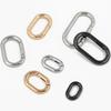 2 Pcs/Set Oval Rings Buckle Spring Oval Rings Spring Keyring Buckles Metal Oval Rings for Bag Purses Belts Keychain