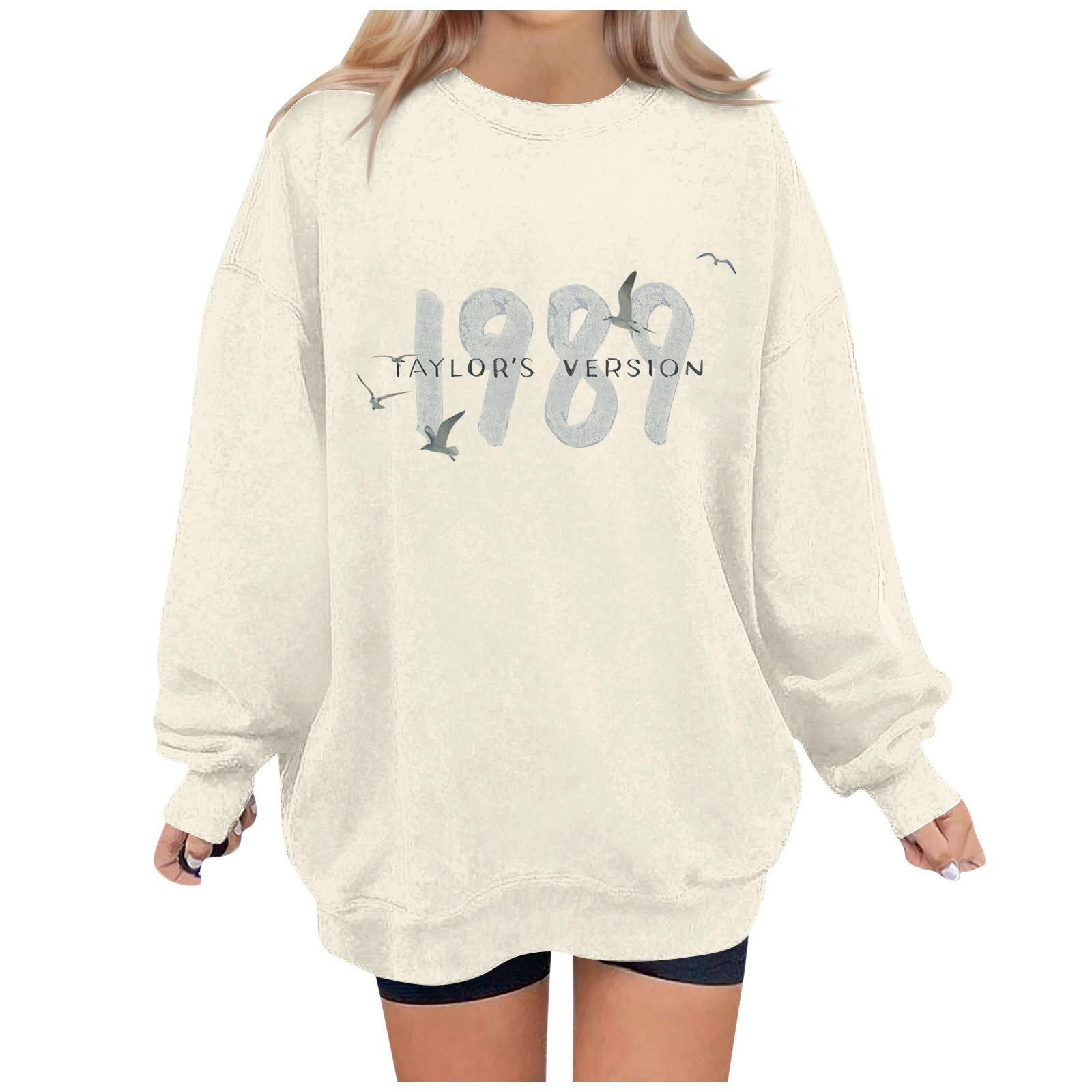 

Женский повседневный модный пуловер с длинным рукавом и круглым вырезом с принтом M бежевый