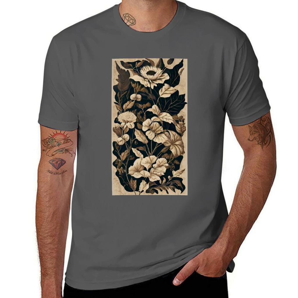 Dark And Dreamy Botanicals Tshirt T Shirts Cotton 100 Unisex T Shirts For Unisex Casual Tshirt