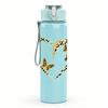 1PC Twin Butterfly Heart 750ml Color Plastic Sports Water Bottle Leakproof Flip Straw Lid Suitable for Sports Office Home Use