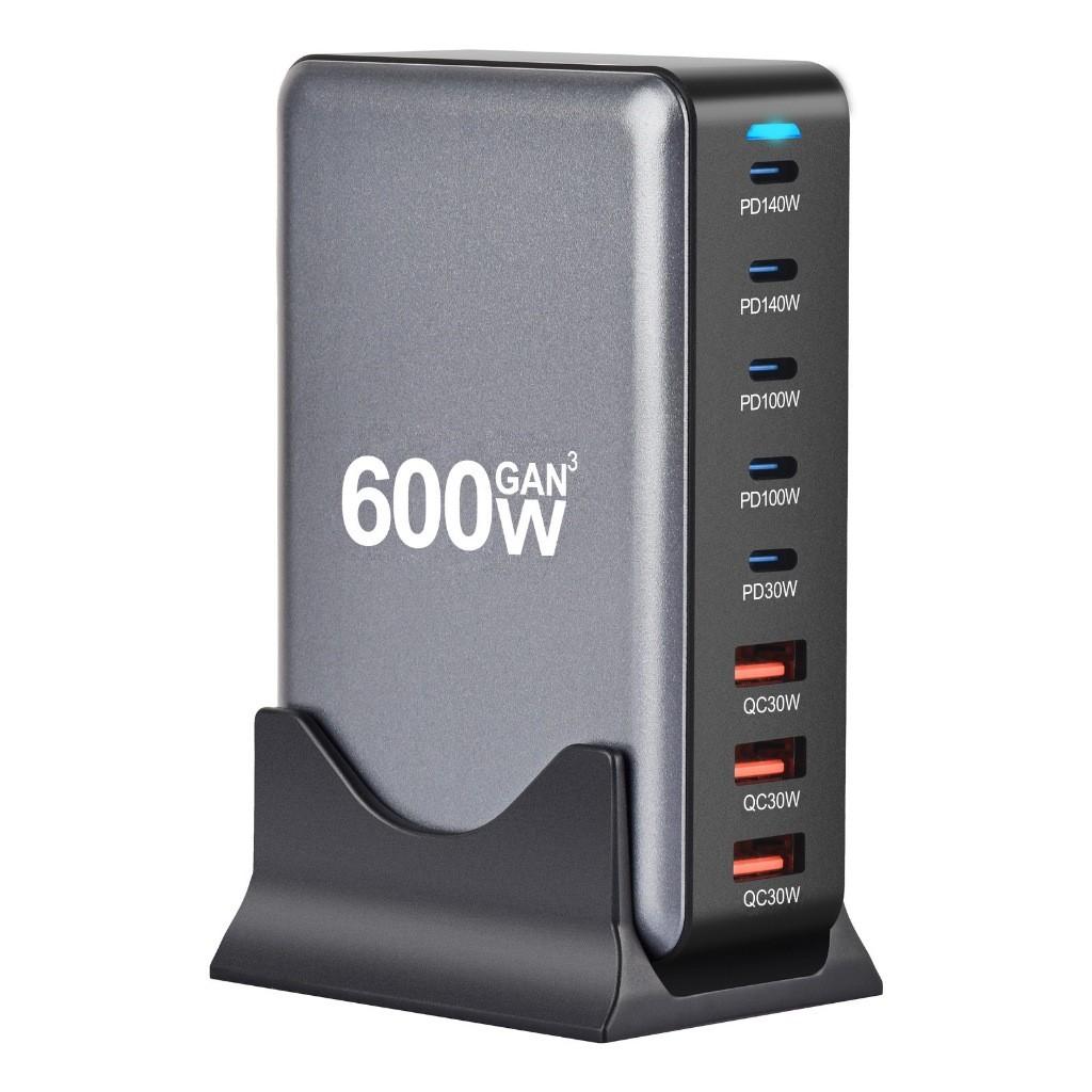 268W/600W Desktop Charger 8 Port USB 5C+3A Type C PD Charger 3.0 USB Type C Fast Charger Mobile USB Charger