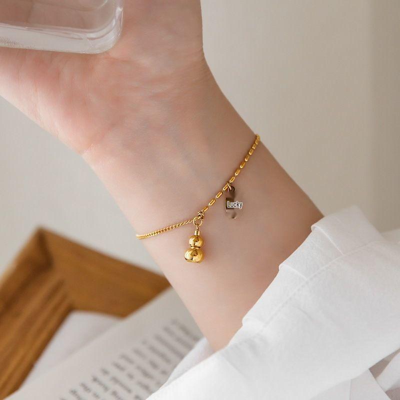 

Женский браслет на ногу в виде счастливой тыквы-горлянки: Позолота 18 карат, Высококачественная, Модная, Не тускнеющая, Трендовая бижутерия.