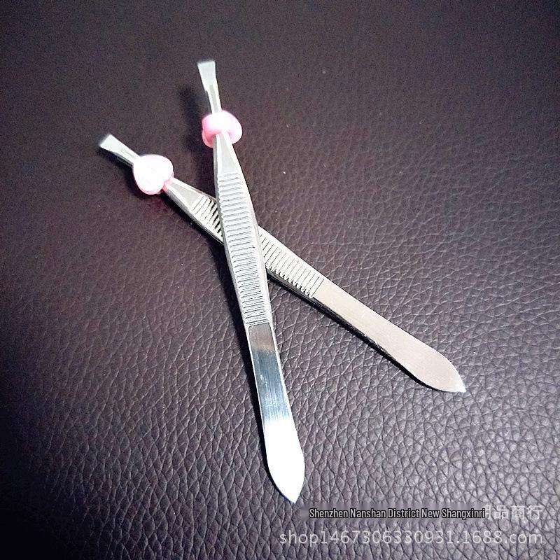 Stainless Steel Eyebrow Tweezers: Straight & Slanted Tip Beauty Tools Straight Tip, 12 pcs