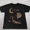 The Cure Kočka Grafické Tričko Černé Goth Rocková Kapela Tričko Y2K Pánské Unisex Top